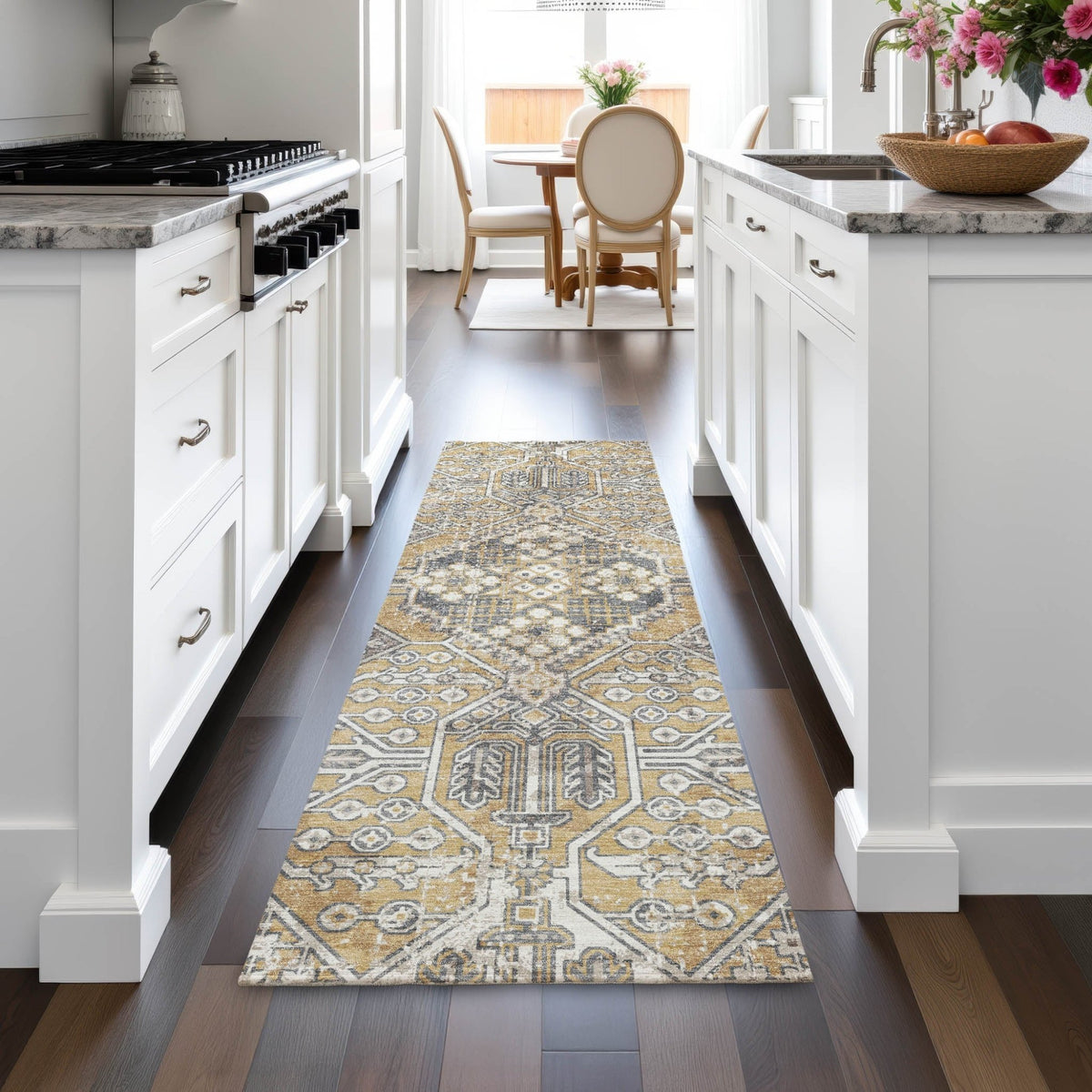 Addison Chantille ACN2197 Global Machine Made Traditional Gold Rug