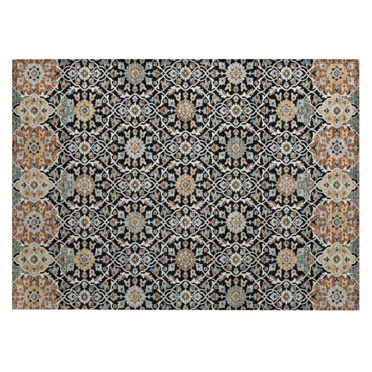 Addison Chantille ACN2199 Panel Machine Made Transitional Black Rug