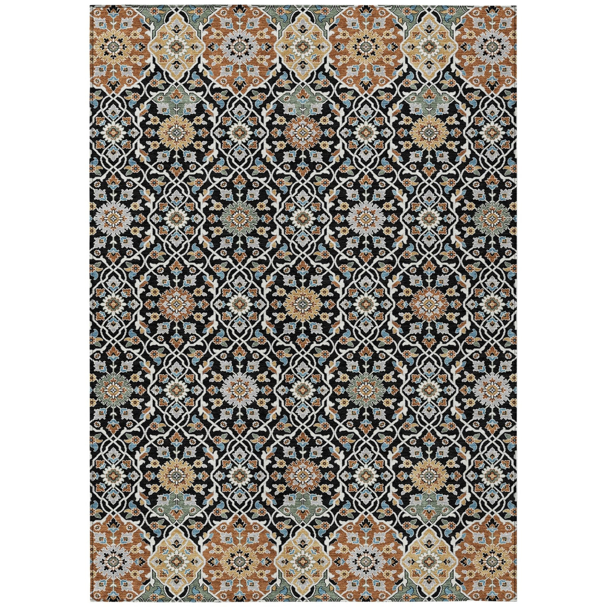 Addison Chantille ACN2199 Panel Machine Made Transitional Black Rug