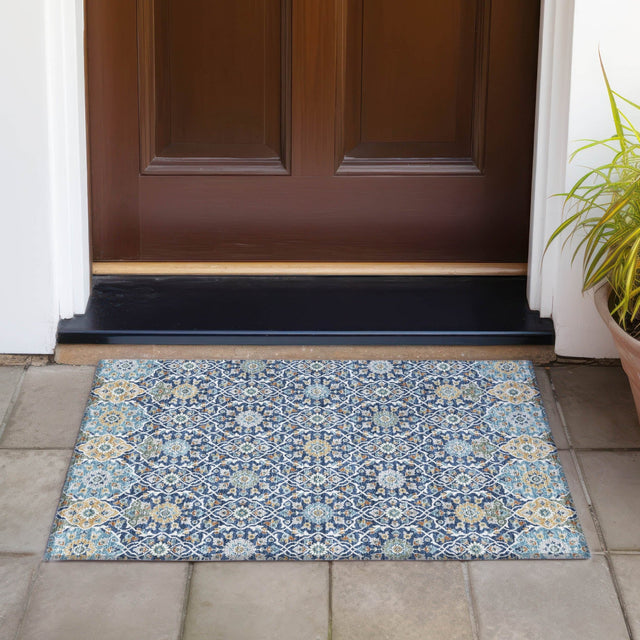 Addison Chantille ACN2199 Panel Machine Made Transitional Navy Rug