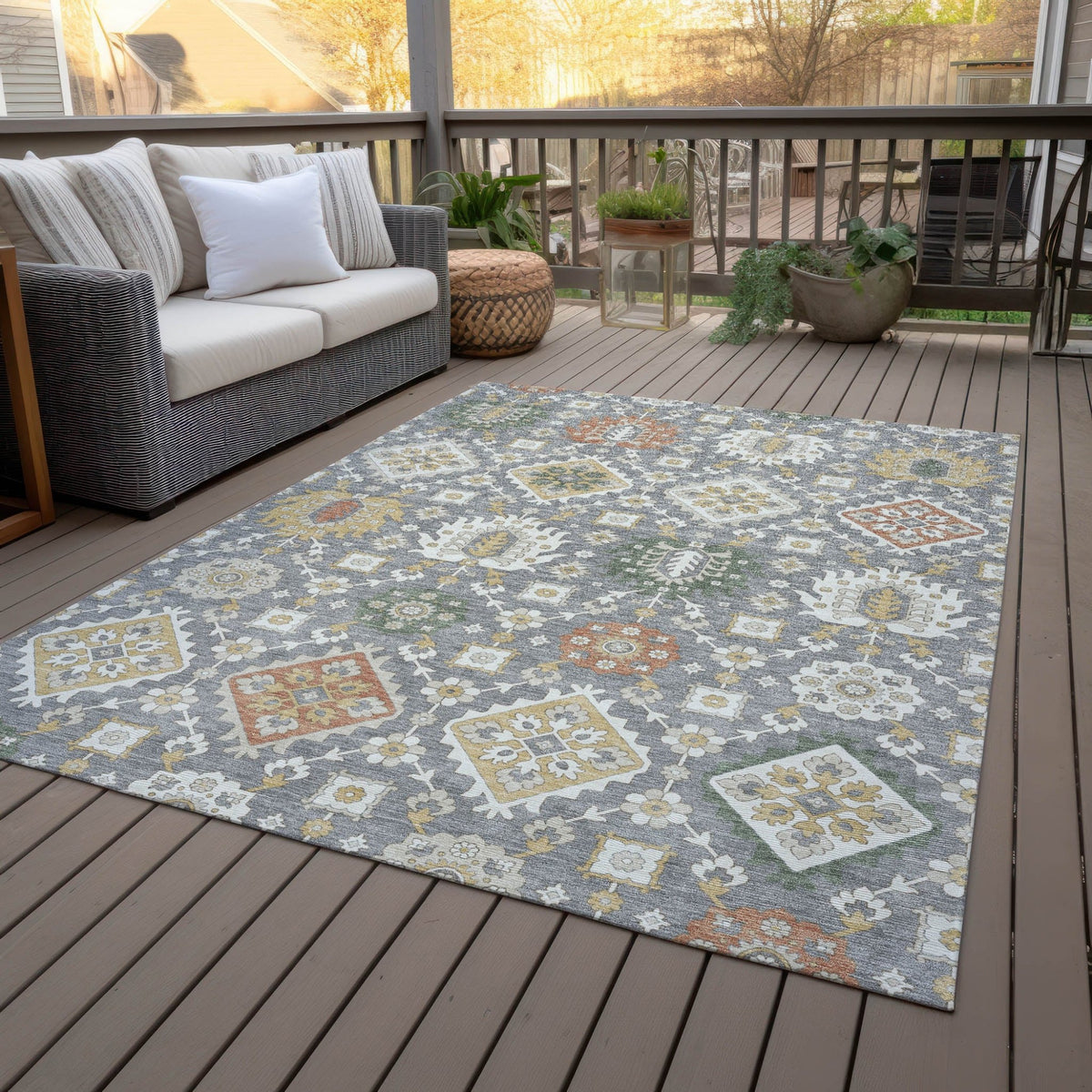Addison Chantille ACN2200 Bohemian Machine Made Transitional Gray Rug