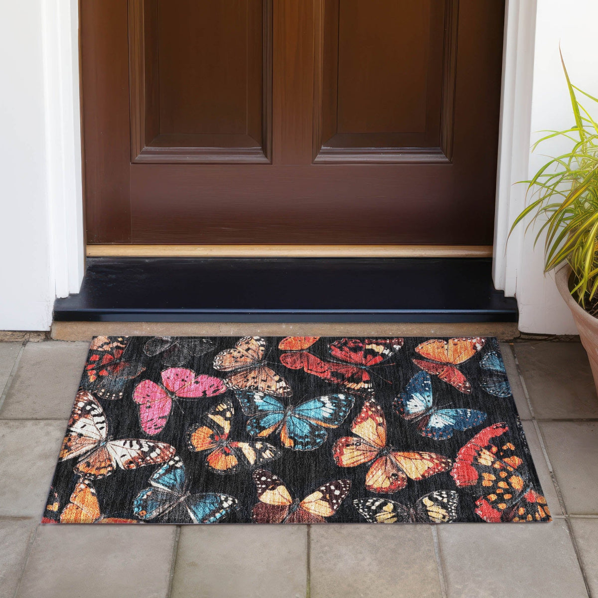 Addison Chantille ACN2201 Animal Machine Made Transitional Black Rug