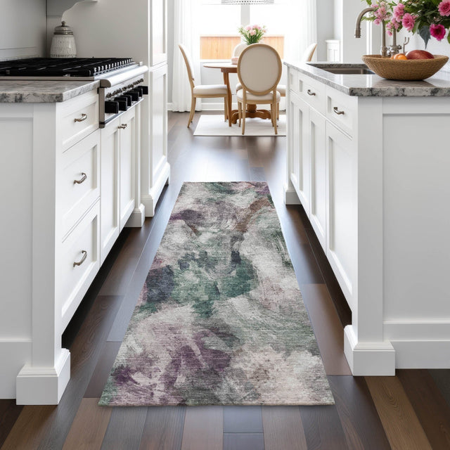 Addison Chantille ACN2204 Abstract Machine Made Transitional Green Rug
