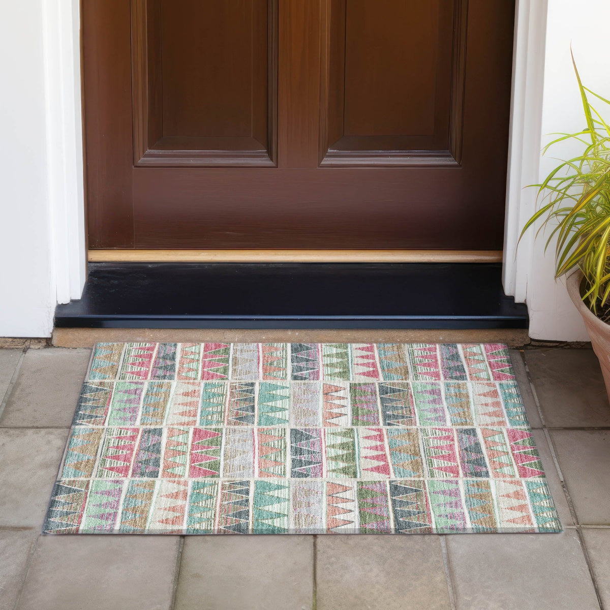 Addison Chantille ACN2205 Geometric Machine Made Transitional Salmon Rug