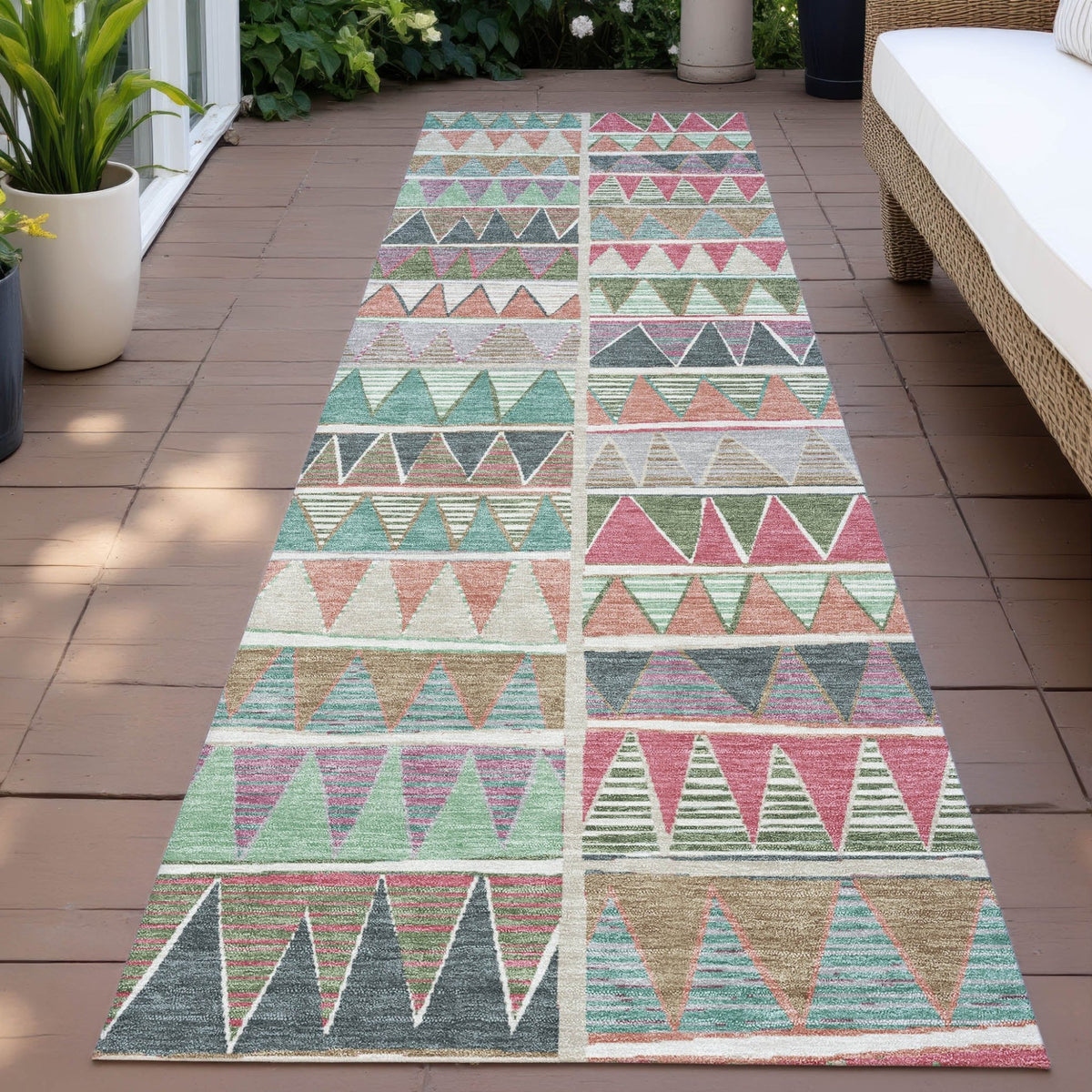 Addison Chantille ACN2205 Geometric Machine Made Transitional Salmon Rug