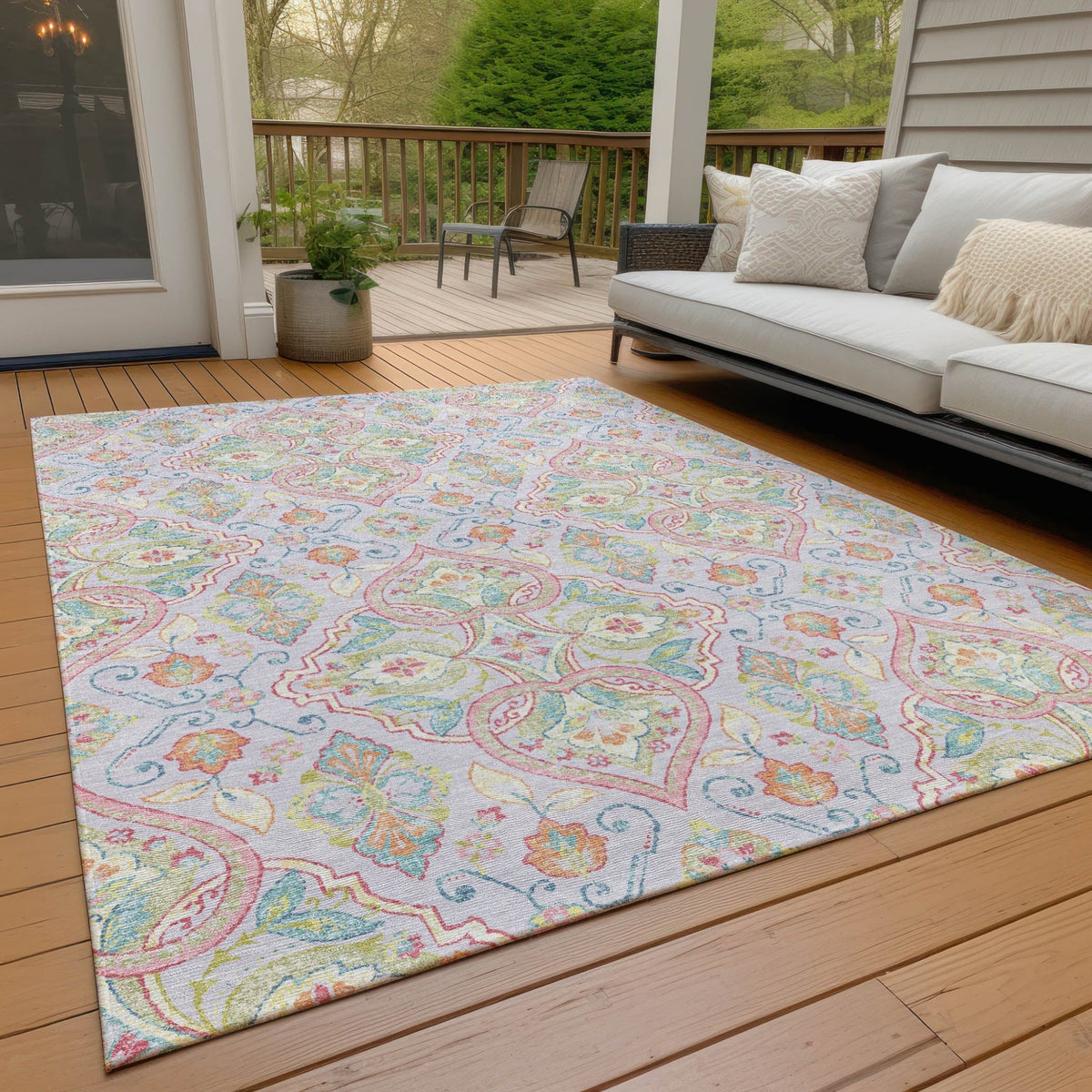 Addison Chantille ACN2207 Bohemian Machine Made Transitional Lavender Rug