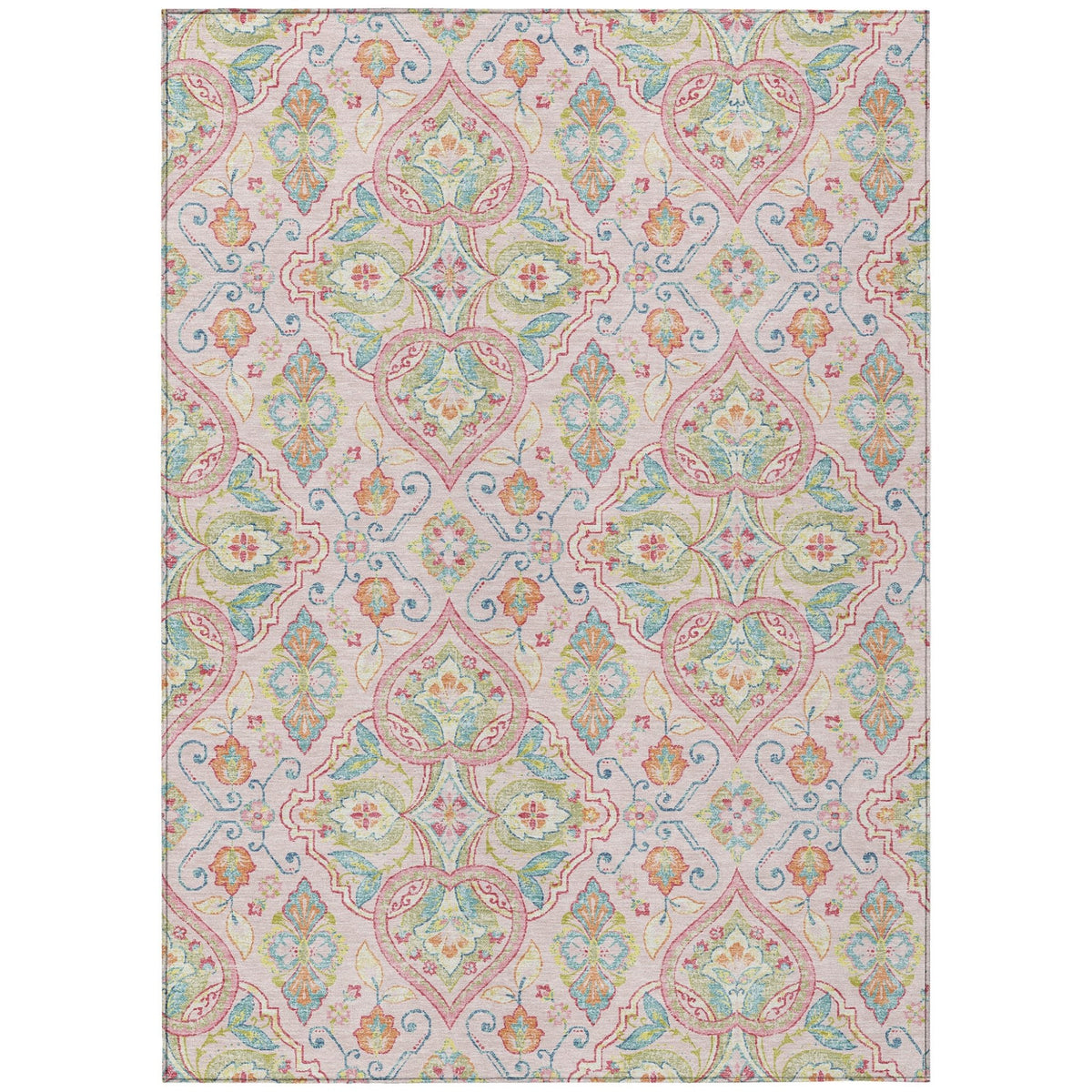Addison Chantille ACN2207 Bohemian Machine Made Transitional Pink Rug