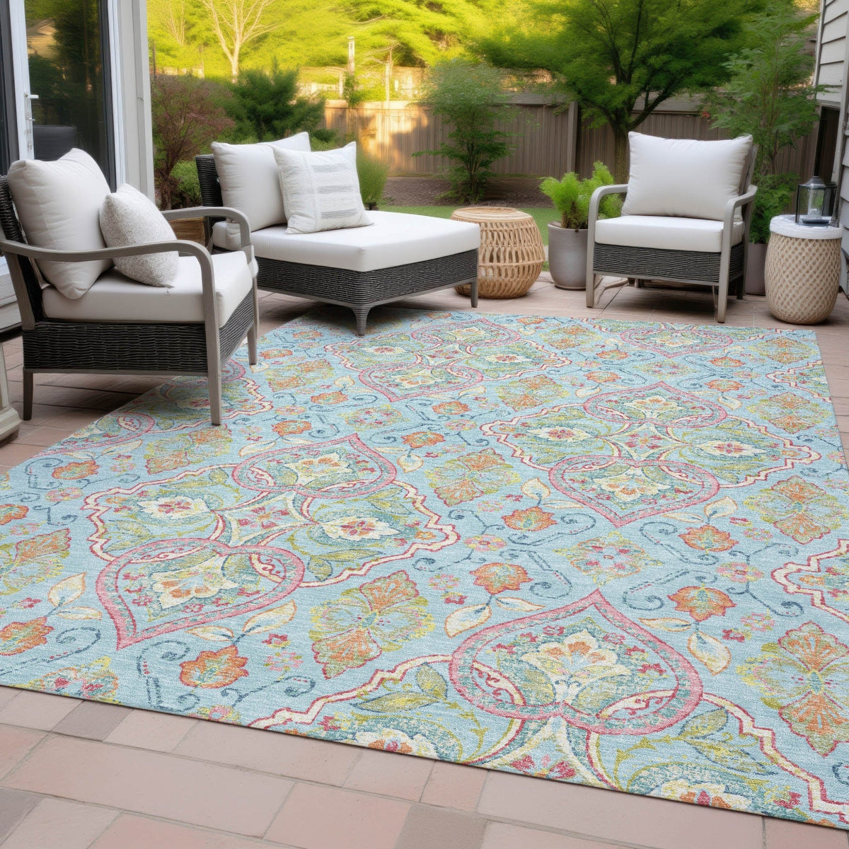 Addison Chantille ACN2207 Bohemian Machine Made Transitional Sky Rug