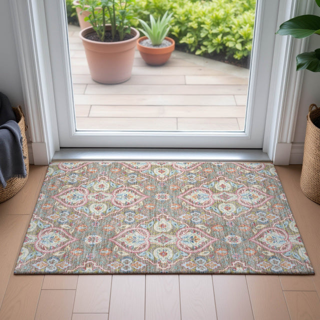 Addison Chantille ACN2207 Bohemian Machine Made Transitional Taupe Rug