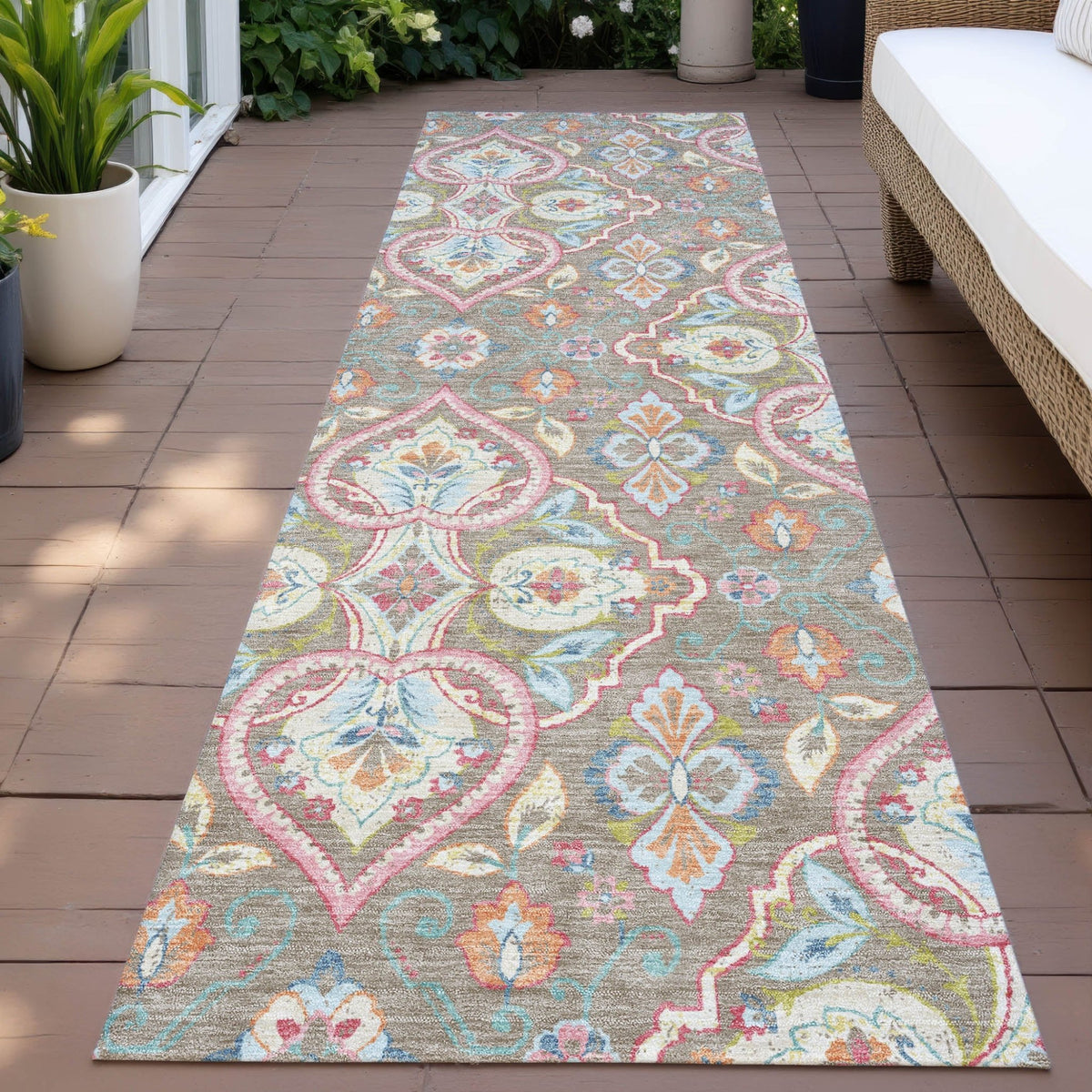 Addison Chantille ACN2207 Bohemian Machine Made Transitional Taupe Rug