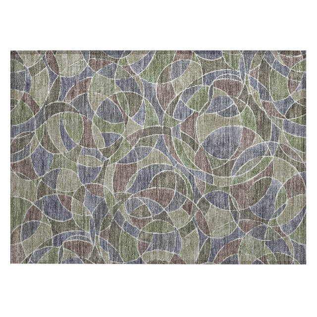 Addison Chantille ACN2208 Geometric Machine Made Transitional Green Rug