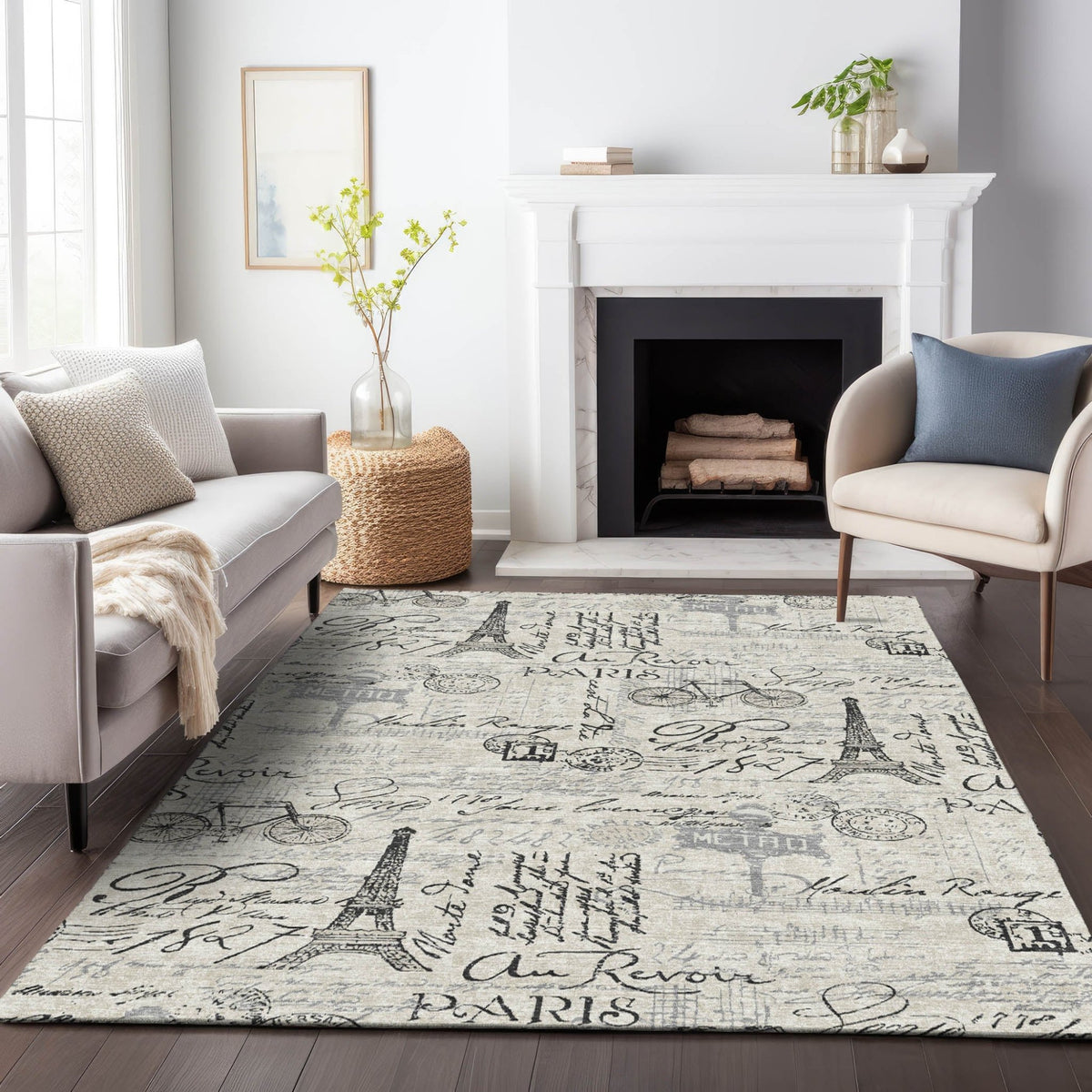 Addison Chantille ACN2209 Novelty Machine Made Transitional Beige Rug
