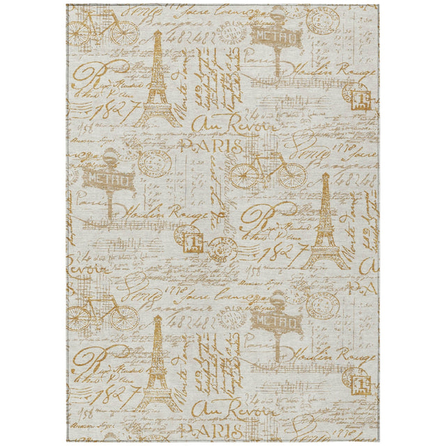 Addison Chantille ACN2209 Novelty Machine Made Transitional Gold Rug