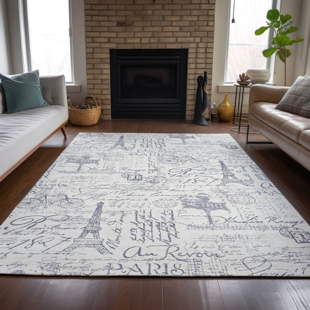 Addison Chantille ACN2209 Novelty Machine Made Transitional Ivory Rug