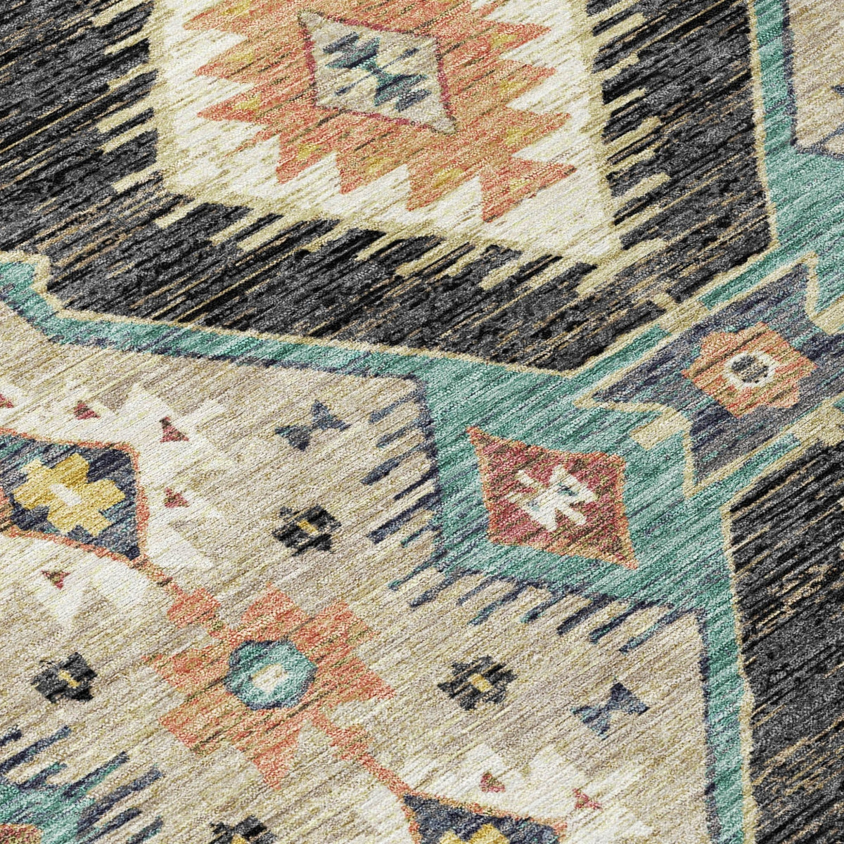 Addison Chantille ACN2210 Moroccan Machine Made Transitional Black Rug