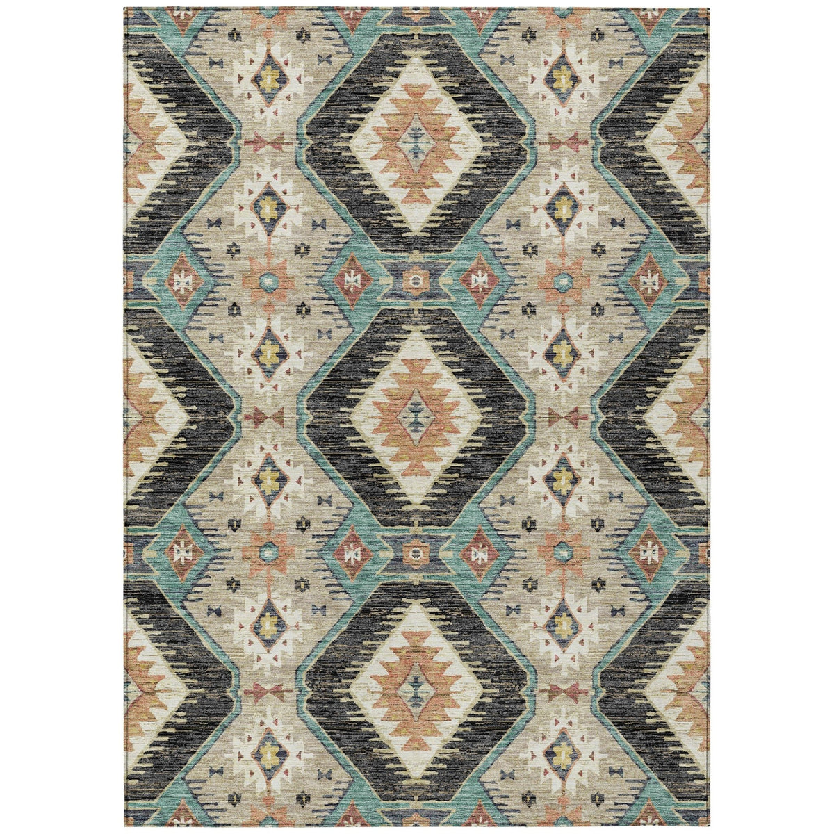 Addison Chantille ACN2210 Moroccan Machine Made Transitional Black Rug