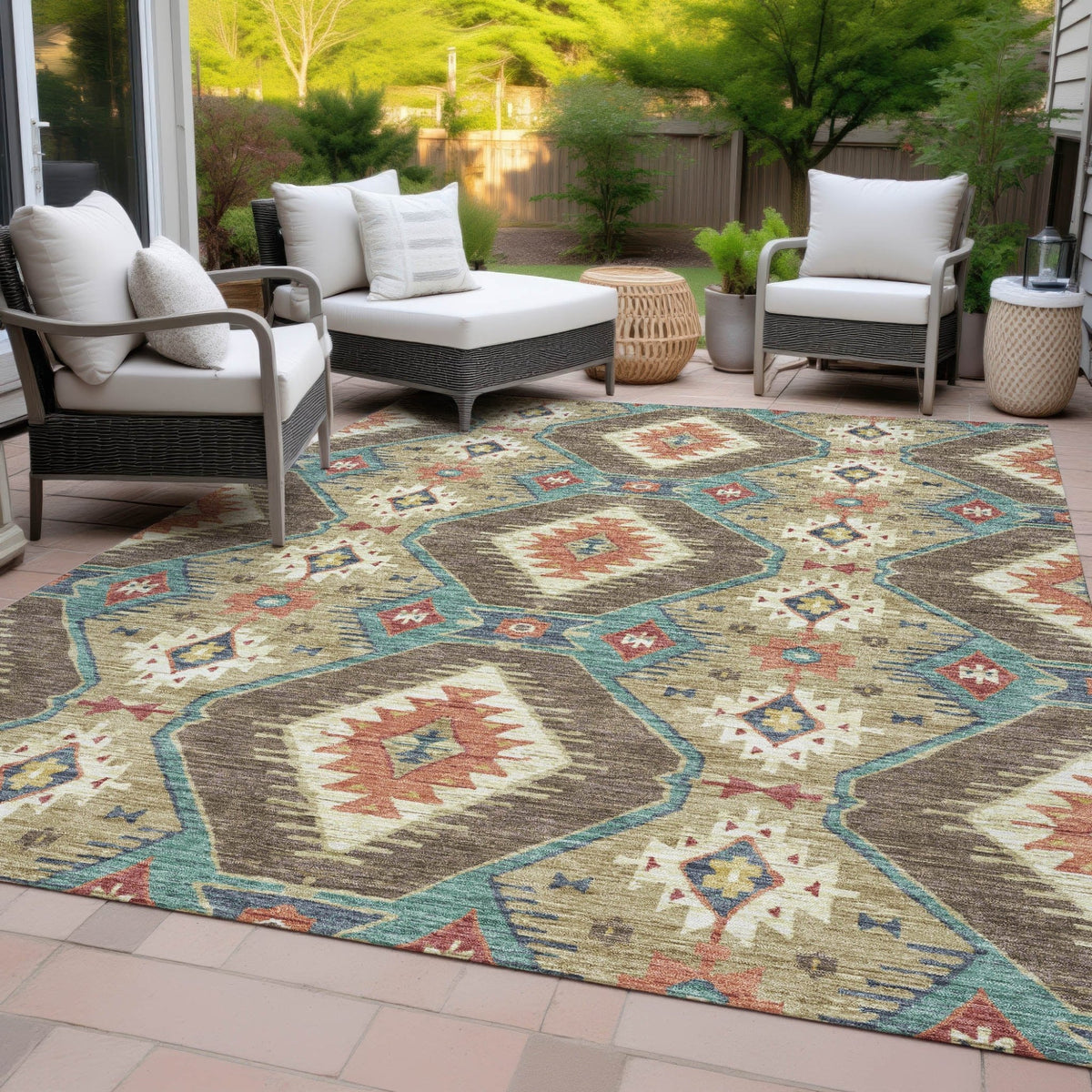 Addison Chantille ACN2210 Moroccan Machine Made Transitional Khaki Rug