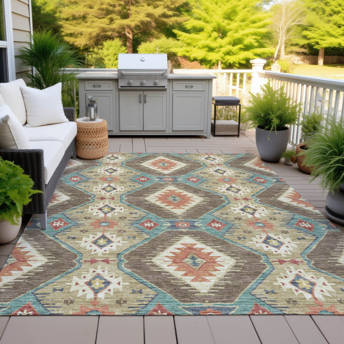 Addison Chantille ACN2210 Moroccan Machine Made Transitional Khaki Rug