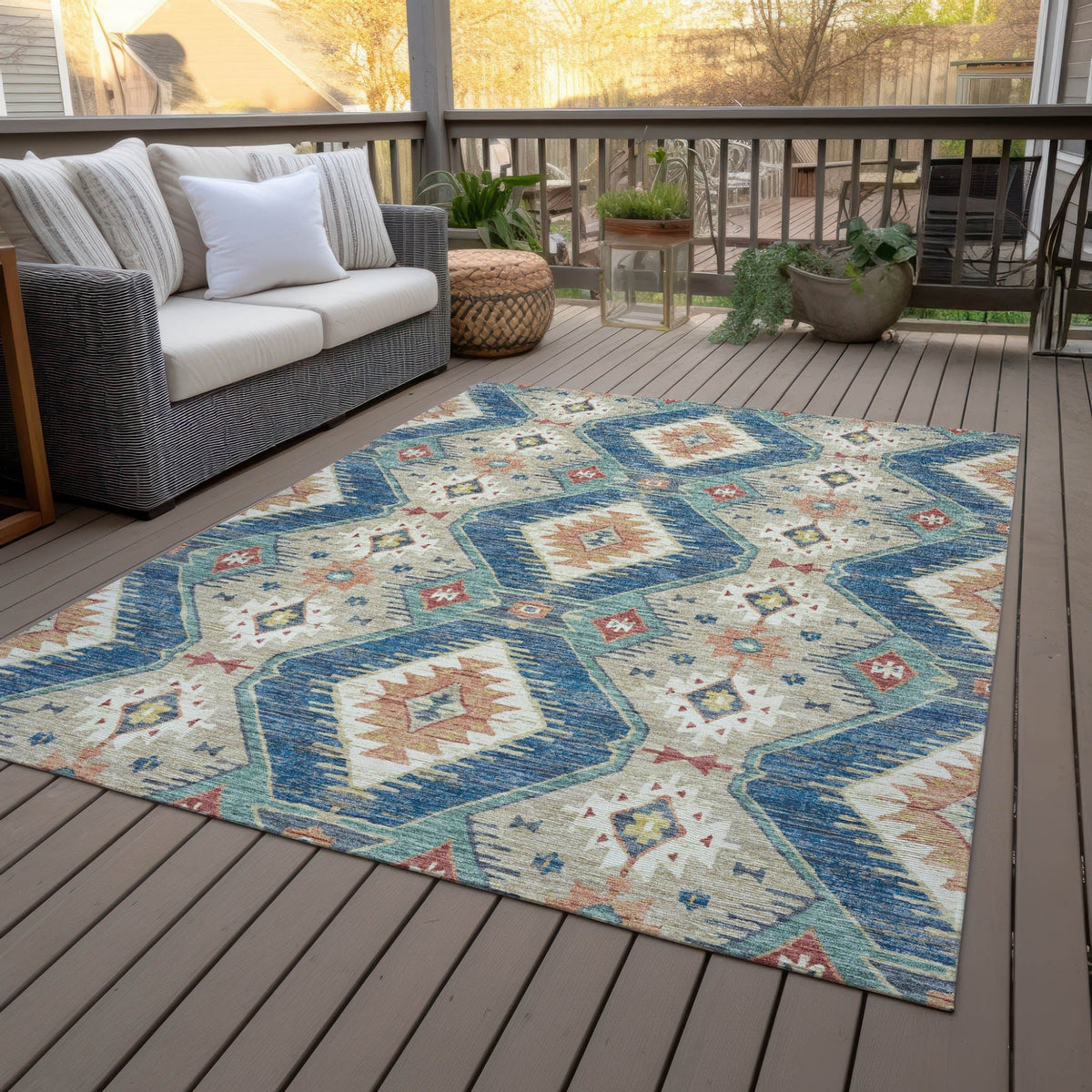 Addison Chantille ACN2210 Moroccan Machine Made Transitional Navy Rug