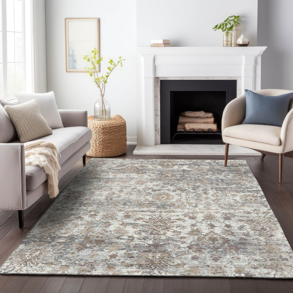 Addison Chantille ACN2211 Modern Machine Made Transitional Taupe Rug