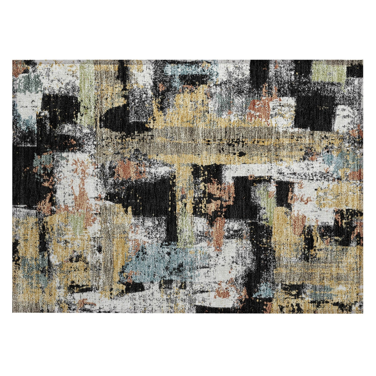Addison Chantille ACN2212 Abstract Machine Made Transitional Black Rug