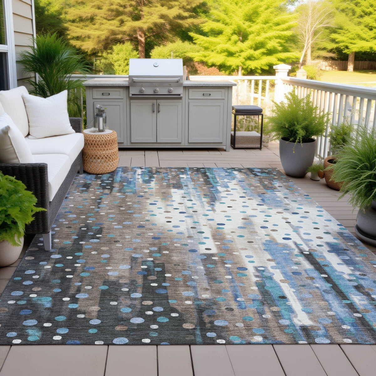 Addison Chantille ACN2213 Geometric Machine Made Transitional Taupe Rug