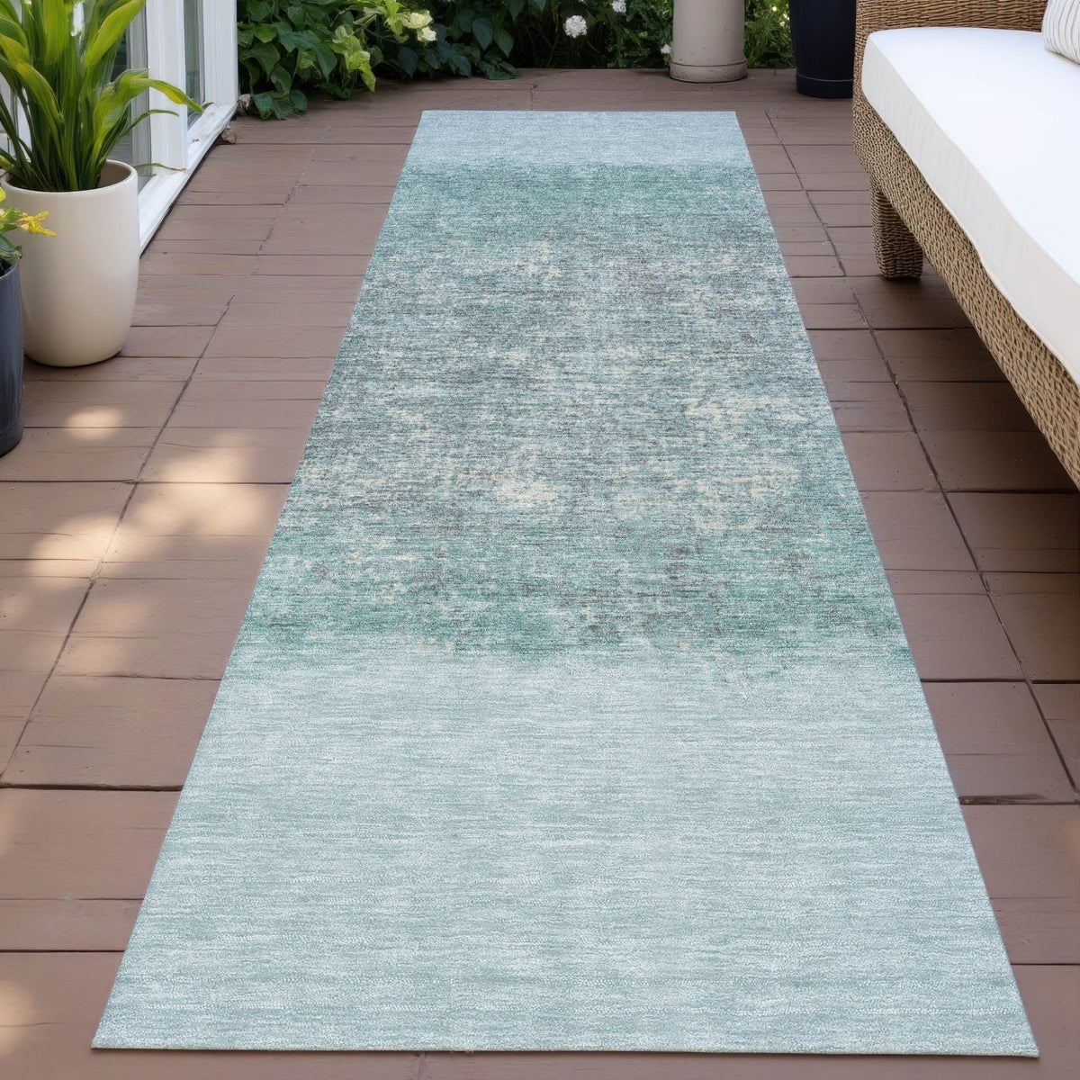 Addison Chantille ACN2214 Stripes Machine Made Transitional Teal Rug
