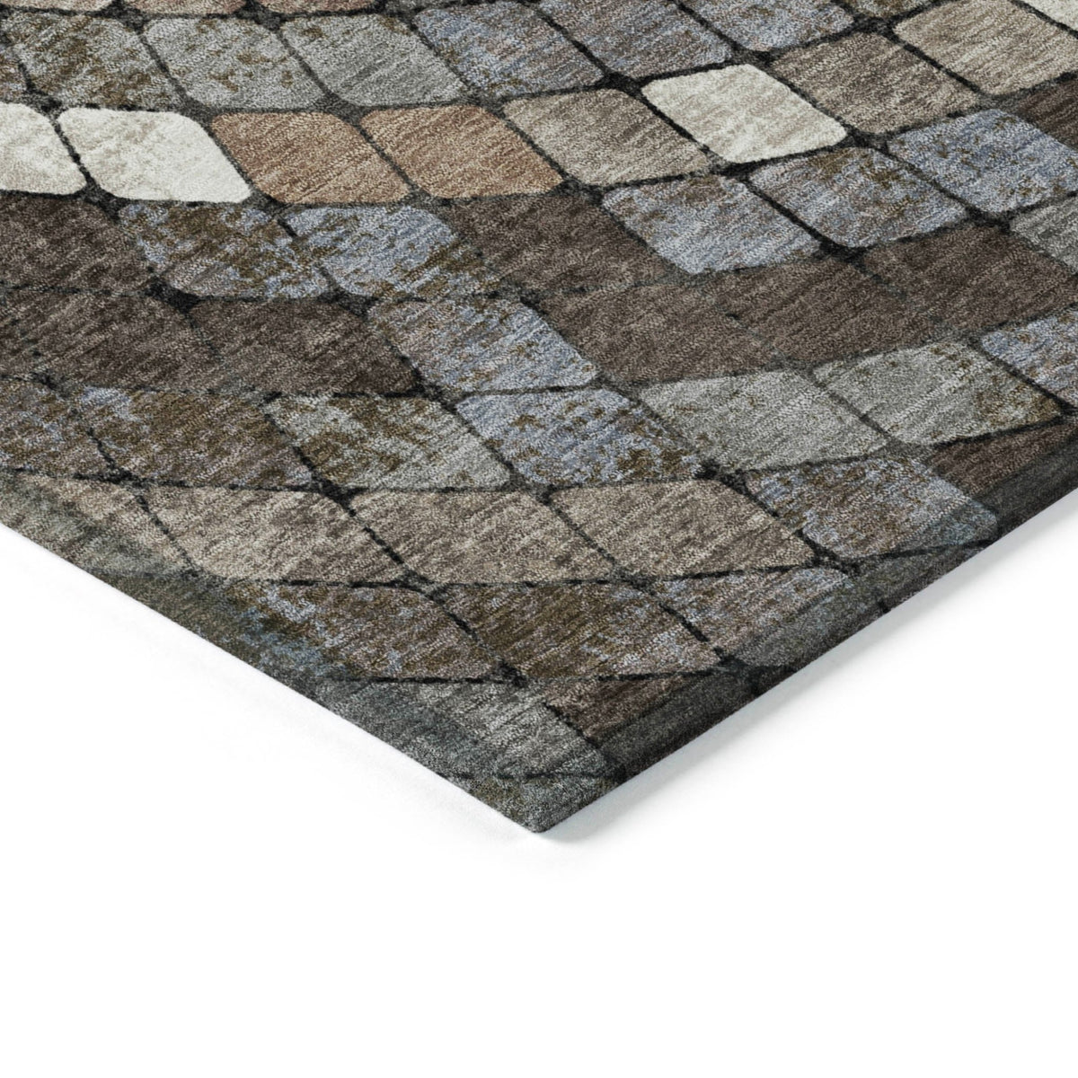 Addison Chantille ACN2216 Geometric Machine Made Transitional Brown Rug