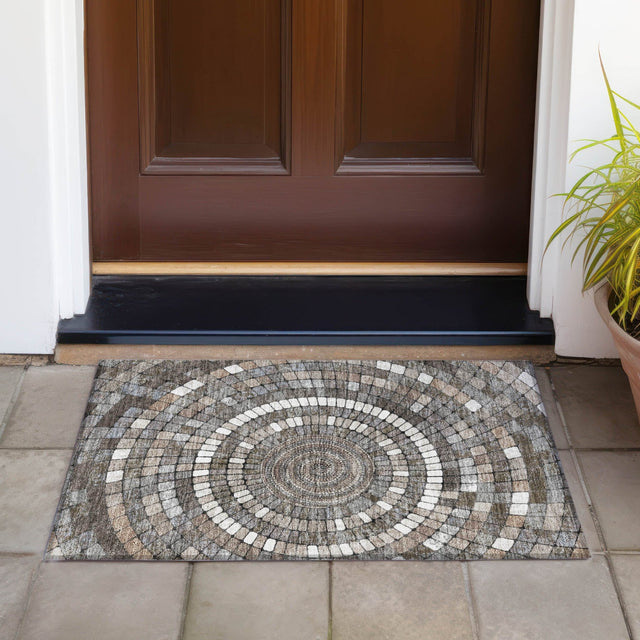 Addison Chantille ACN2216 Geometric Machine Made Transitional Brown Rug