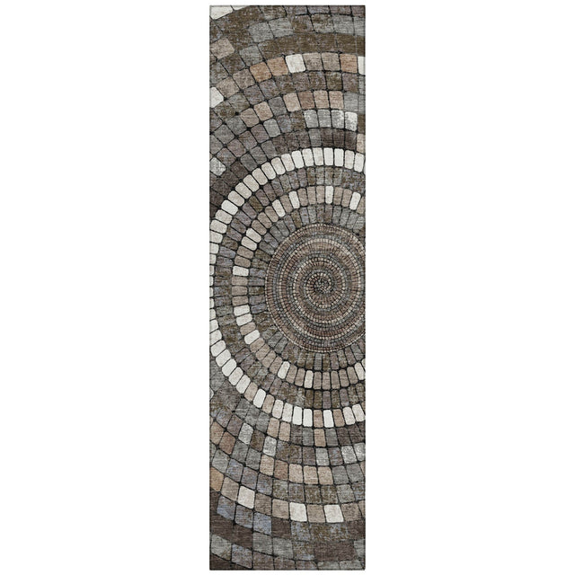 Addison Chantille ACN2216 Geometric Machine Made Transitional Brown Rug