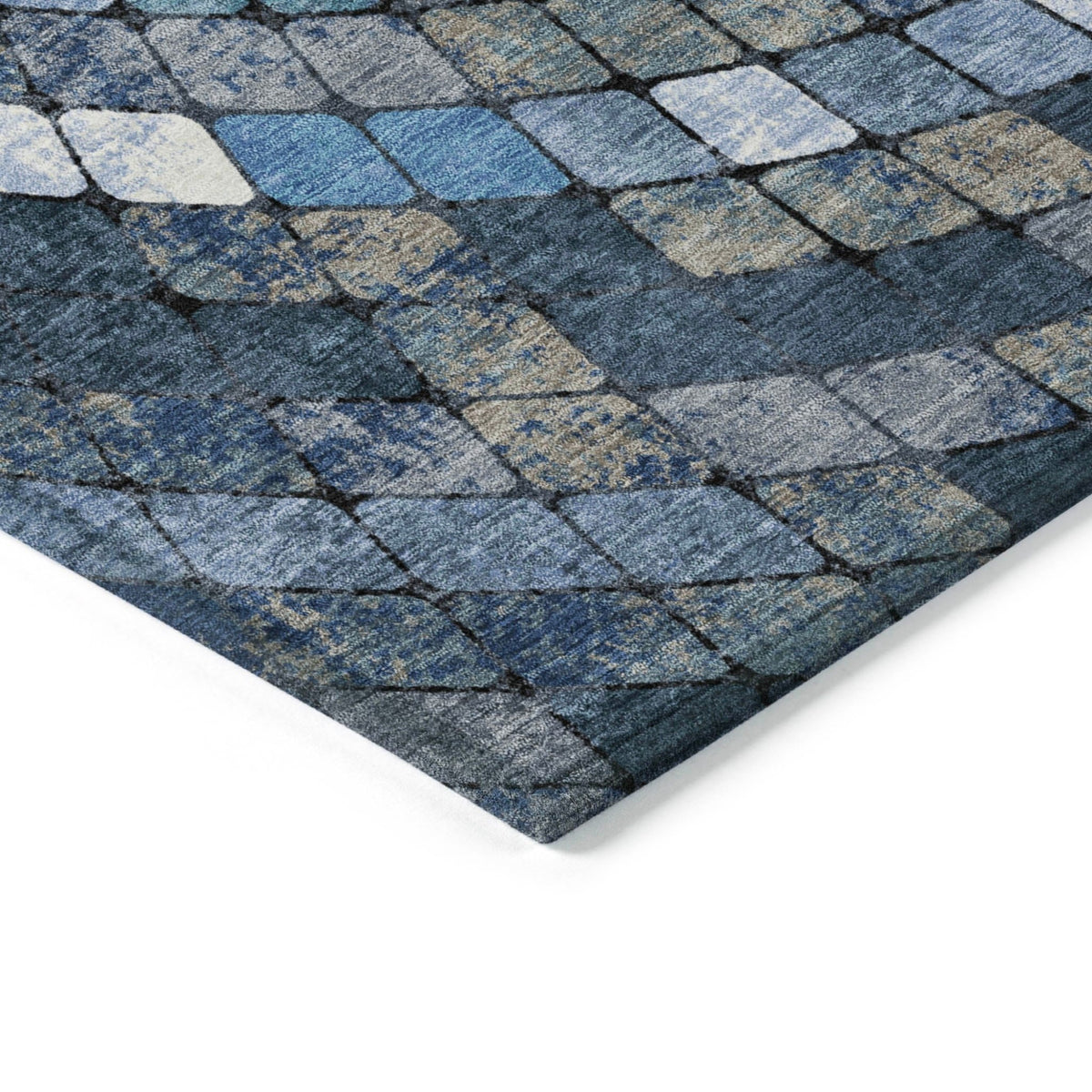 Addison Chantille ACN2216 Geometric Machine Made Transitional Navy Rug