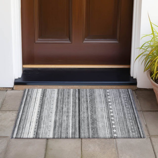 Addison Chantille ACN2218 Stripes Machine Made Transitional Gray Rug
