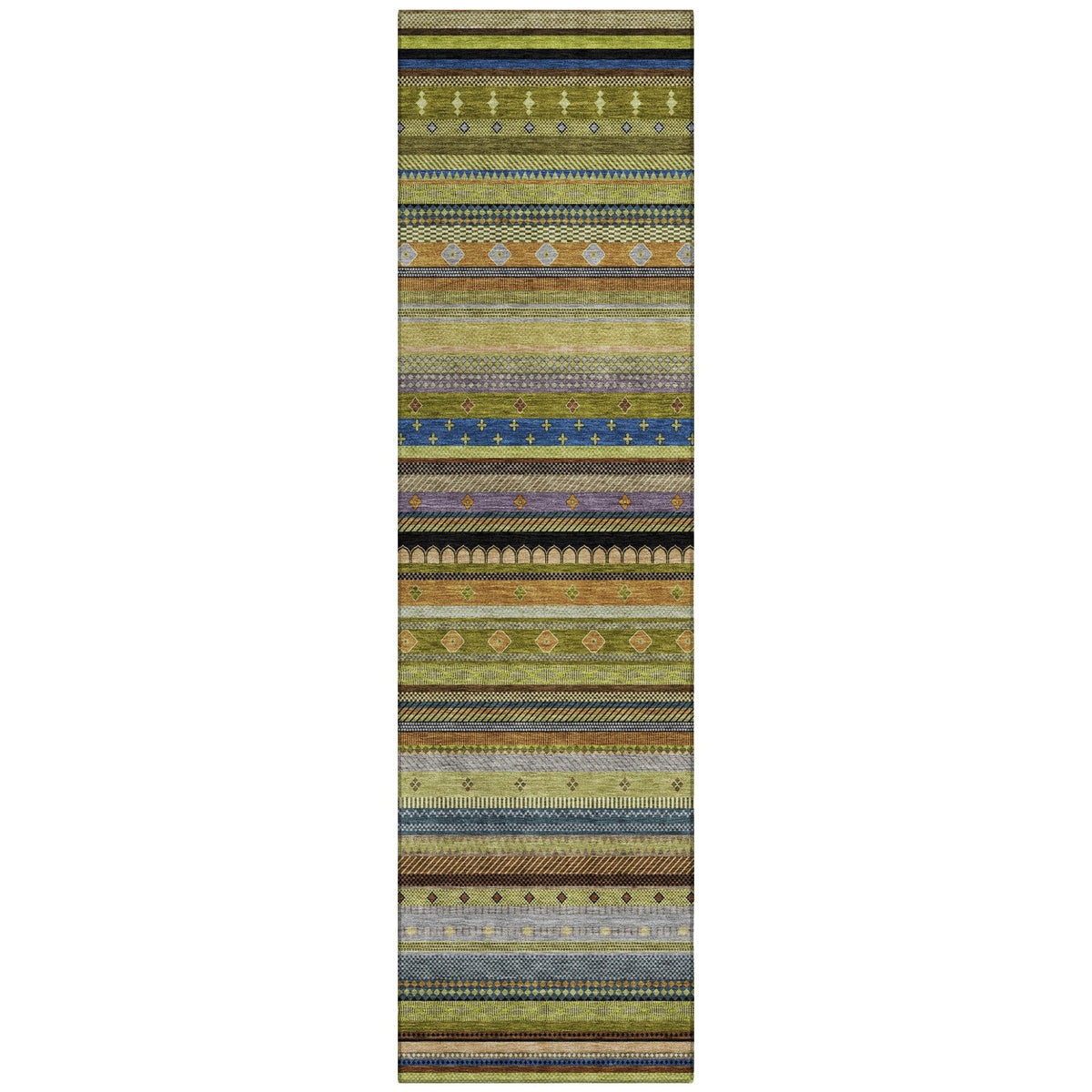 Addison Chantille ACN2218 Stripes Machine Made Transitional Olive Rug
