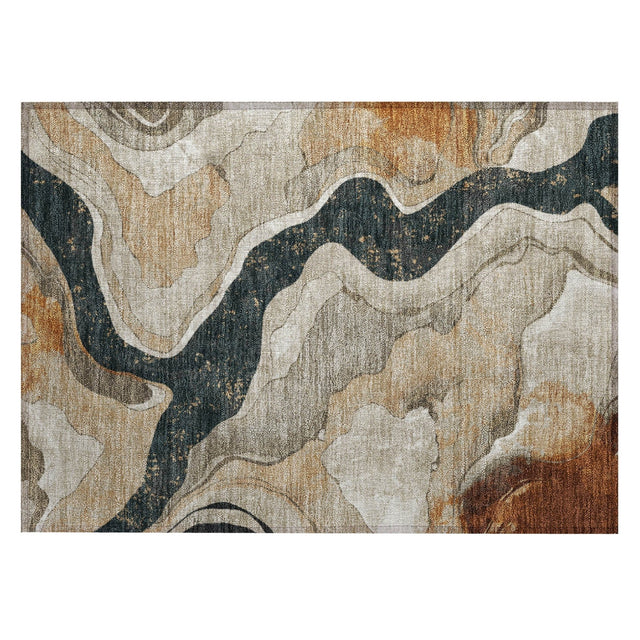 Addison Chantille ACN2219 Abstract Machine Made Transitional Putty Rug
