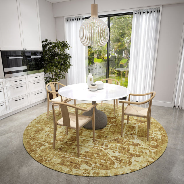 Dalyn Aberdeen AB2 Gold Rug shown in a room