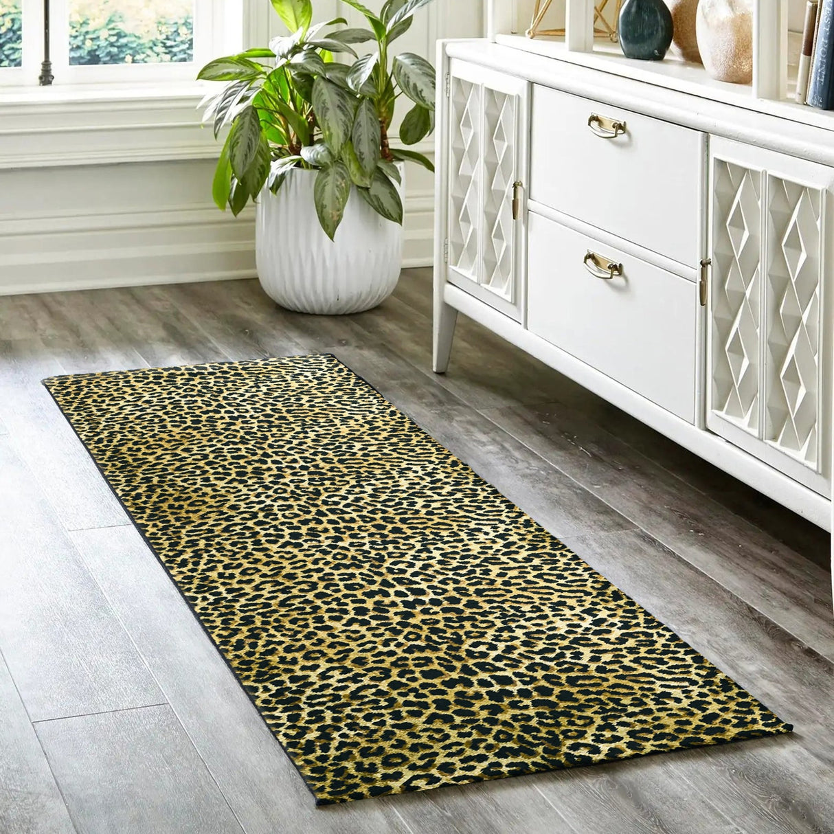 Dalyn Akina AK2 Gold Rug shown in a room