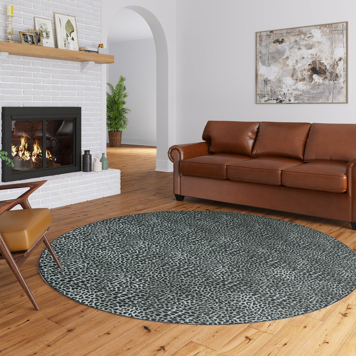 Dalyn Akina AK2 Midnight Rug shown in a room