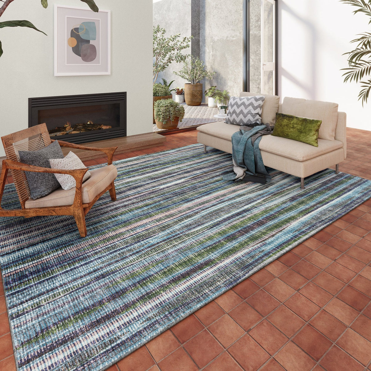 Dalyn Amador AA1 Violet Rug shown in a room