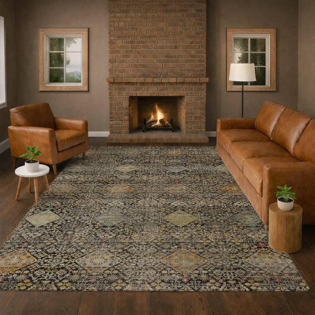 Dalyn Aristo AR1 Black Rug shown in a room