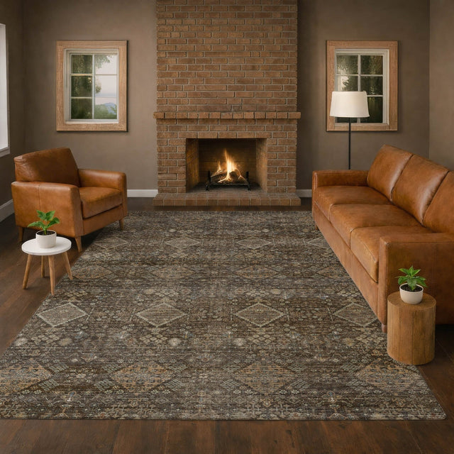 Dalyn Aristo AR1 Chocolate Rug shown in a room