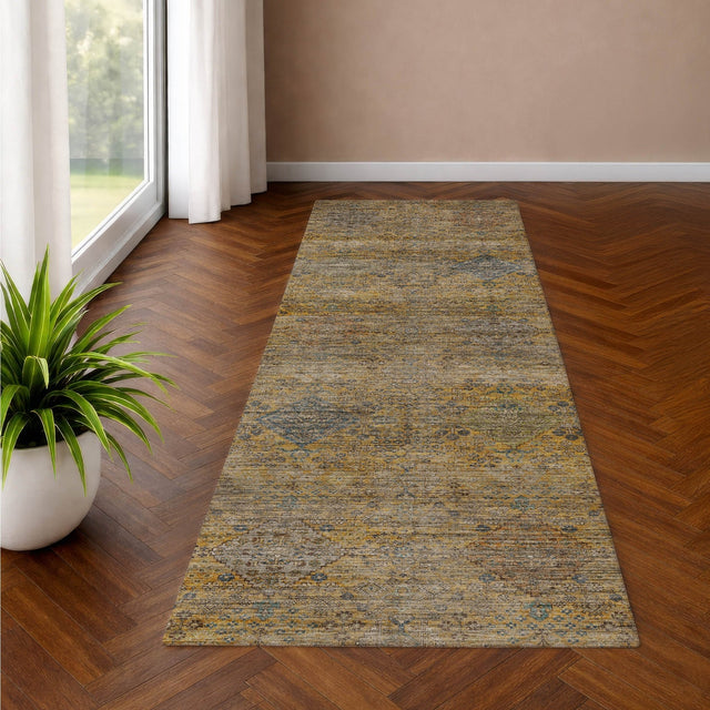 Dalyn Aristo AR1 Gold Rug shown in a room