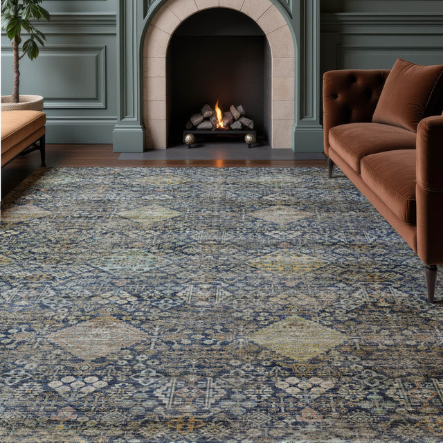 Dalyn Aristo AR1 Navy Rug shown in a room