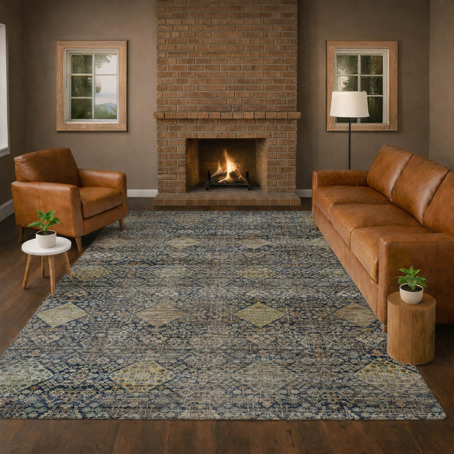Dalyn Aristo AR1 Navy Rug shown in a room