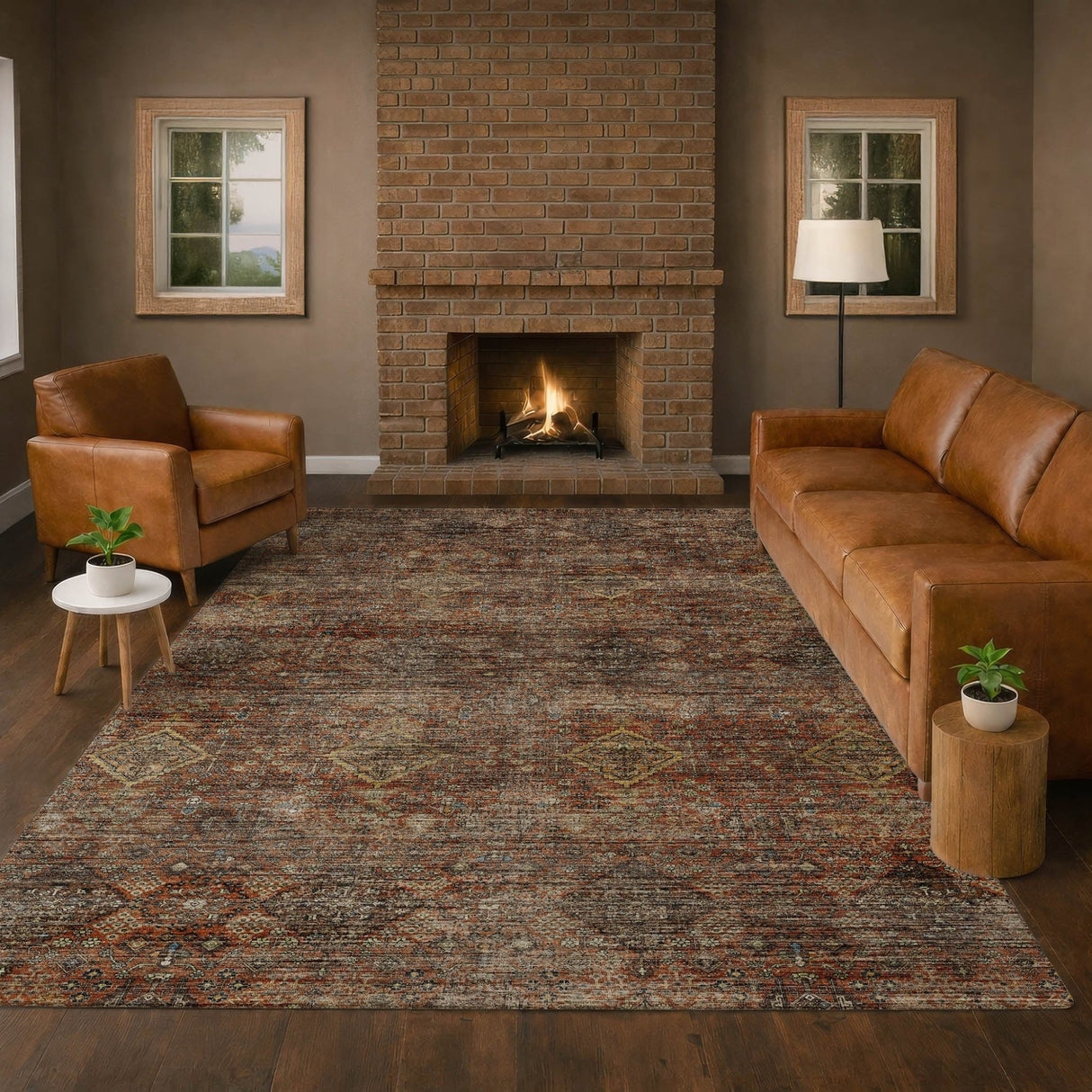 Dalyn Aristo AR1 Paprika Rug shown in a room