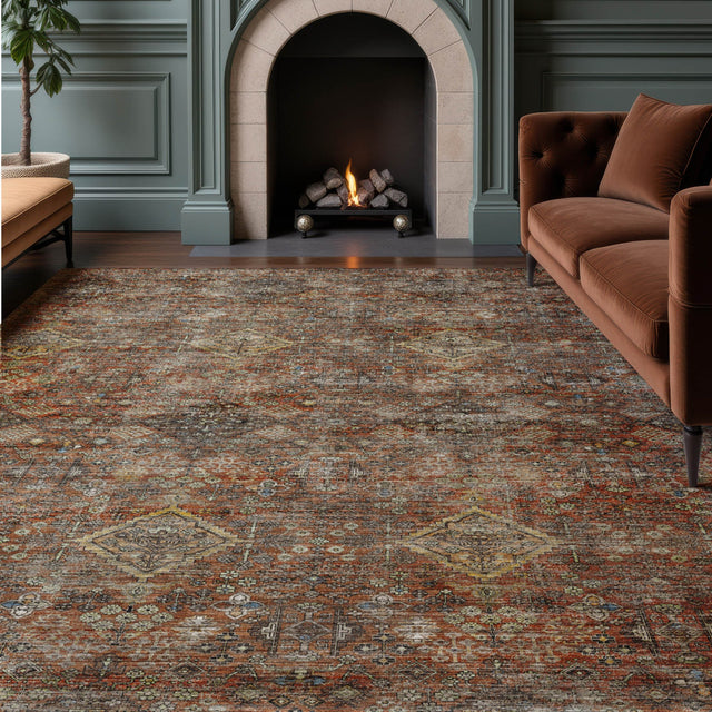 Dalyn Aristo AR1 Paprika Rug shown in a room