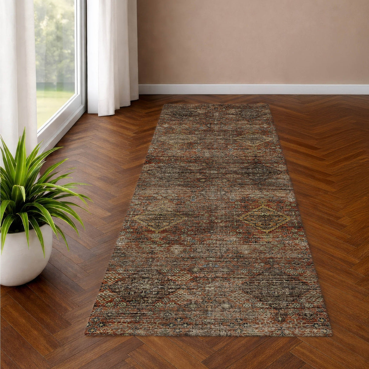 Dalyn Aristo AR1 Paprika Rug shown in a room