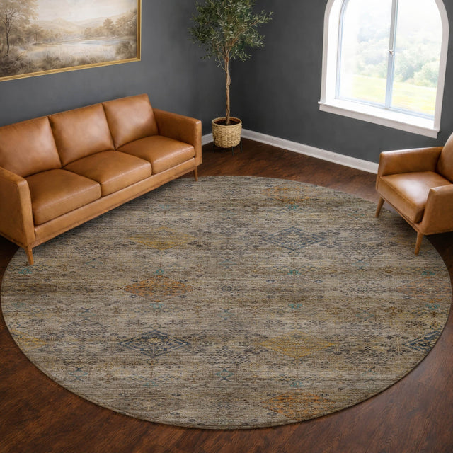 Dalyn Aristo AR1 Pewter Rug shown in a room