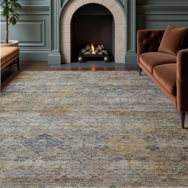 Dalyn Aristo AR1 Pewter Rug shown in a room
