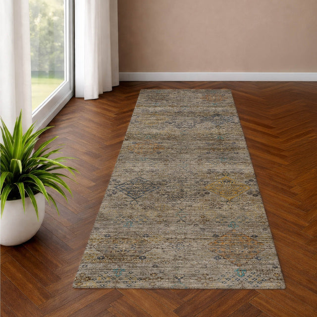 Dalyn Aristo AR1 Pewter Rug shown in a room