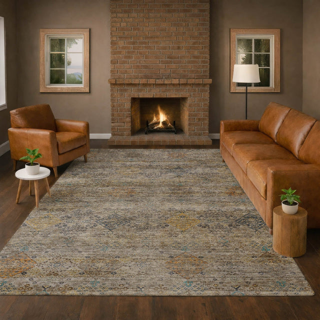 Dalyn Aristo AR1 Pewter Rug shown in a room